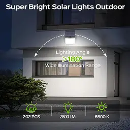 Сонячний LED прожектор Adiding 2800 лм із датчиком руху, 3 режими, пульт ДК, кабель 5 м - мініатюра 6