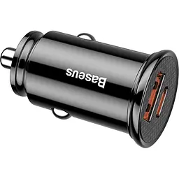 Автомобільний зарядний пристрій Baseus Circular Plastic PD3.0 QC 4.0 + 30W USB + Type-C black (CCALL-YS01)