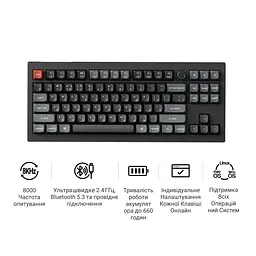 Клавіатура бездротова Keychron V3 Ultra Keychron Red Switch Black RGB (V3U-D1-UA) - мініатюра 8