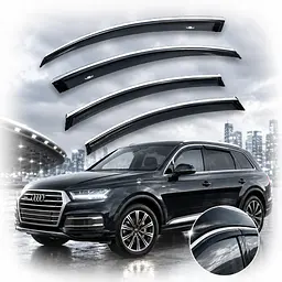 Дефлектори вікон вітровики HIC для Audi Q7 (4M) 2015-2019- З Хром Молдінгом (AU24-M)