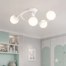 Біла стельова люстра Levistella LVS4944 761LX04-4 WH+WH у стилі модерн на 4 скляні плафони E27