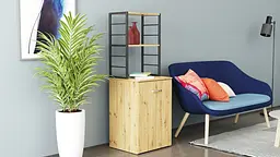 Стіл-тумба трансформер Смарт 4/1 з етажеркою Ferrum-decor 1430x1450x500 Чорний метал ДСП Дуб Артизан 16 мм (FRD-105128) - мініатюра 8
