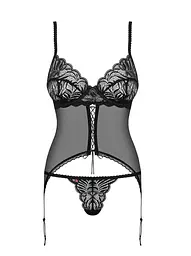 Корсет і стрінги Obsessive Contica L/XL чорний - мініатюра 5