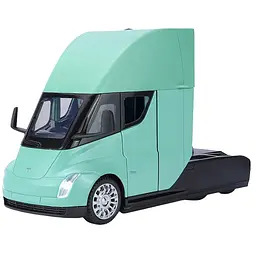 Колекційна металева модель вантажівки Автопром Tesla Semi Truck із зарядною станцією, інерцією, світлом та звуком 1:24