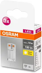 OSRAM BASE 3 Pack 0,90 Вт G4 LED PIN-лампа для заміни звичайної лампи потужністю 10 Вт теплого білого кольору - мініатюра 3