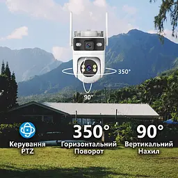 IP PTZ-відеокамера з WiFi 4Mp+4Mp Light Vision VLC-9304WI/2C (Tuya) f=4mm, ІЧ+LED-підсвічування, з мікрофоном (75-00337) - мініатюра 8