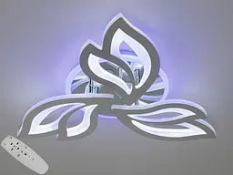 Сучасна LED люстра з пультом, дімером і підсвічуванням, 55W, хром