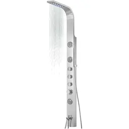 Душова панель Corsan Snake inox LED з виливом S002MSLLEDW, Нержавіюча сталь
