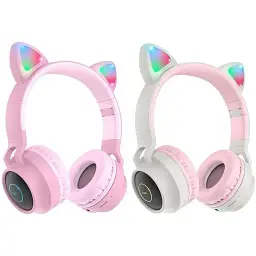 Навушники з мікрофоном Hoco W27 Cat Ear Grey - мініатюра 5