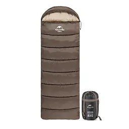 Спальник з капюшоном Naturehike U150 NH20MSD07, (11°C), лівий, коричневий - мініатюра 2