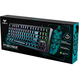 Клавіатура Aula Wind F3032 Mechanical KRGD Brown EN/UA Black + 21 Yellow keys [6948391201740] [90993] - мініатюра 6