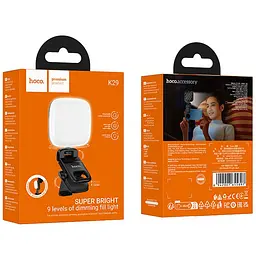 Портативна лампа для Selfie K29 Beauty Selfie Light 300 mAh Black Hoco teh0029844 - мініатюра 2
