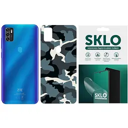 Захисна плівка SKLO Back (тил) Camo для ZTE Blade V2020 Smart Блакитний / Army Blue