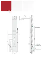 Душова панель Corsan Neo inox LED з виливом та термостатом S060TSLLEDW, Нержавіюча сталь - мініатюра 5