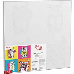 Полотно на картоні з контуром Rosa Start Pop Art Owl 30х30 бавовна акрил