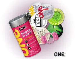 Набір One Intense Arousal Pleasure Kit: Презервативи 6 шт. + Лубрикант 6 шт. + Вібро кільце 1 шт. (ROZ6501053344) - мініатюра 3