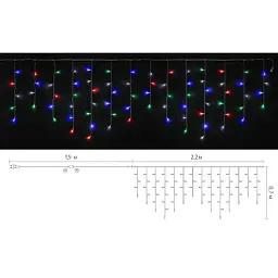 Гірлянда Delux ICICLE С 75LED 2х0.7 м мульти/прозорий IP20 (90017985) - мініатюра 3