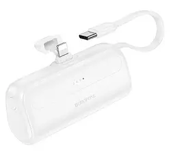 Зовнішній акумулятор Borofone BJ41 5000mAh 18.5W з кабелем Type-C та конектором Lightning білий - мініатюра 2