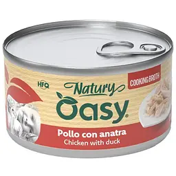 Вологий корм Oasy Cat Wet Natury для дорослих котів курка з качкою у соусі 85 г