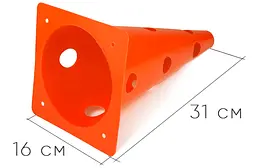 Конуси-фішки спортивні EasyFit 31 см (набір з 4 штук) помаранчеві - мініатюра 3