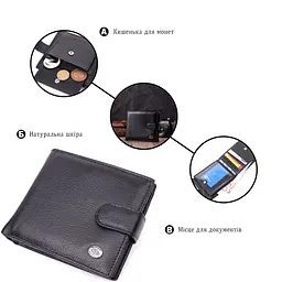 Чоловічий трендовий гаманець із натуральної шкіри ST Leather 22553 чорний - мініатюра 7