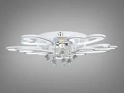 Світлодіодна стельова люстра з пультом Diasha 8154/6+3WH біла, пелюстки, 135 Вт, 82 см, до 22 м2 - мініатюра 3