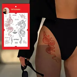Тату тимчасове в наборі Червоний дракон Tattooshka LB-181 Різнокольоровий shop (4825800010556) - мініатюра 3
