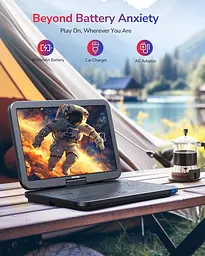 Портативний Blu-ray/DVD плеєр 17.6" з екраном 15.4", HDMI, Full HD, акумулятор 4000 мА·год - мініатюра 6