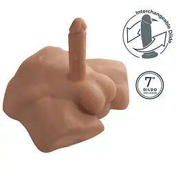 Півторс з фалоімітатором на присосці SilexD Apollo S Male Torso Caramel - мініатюра 5