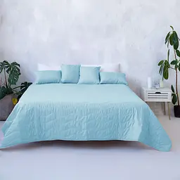 Декоративне покривало  Sonex Capri 220х240 см блакитне з білим (SO102402) - мініатюра 8