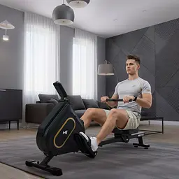 Гребний тренажер Hop-Sport HS-085R Bazel магнітний чорно-золотистий - мініатюра 10