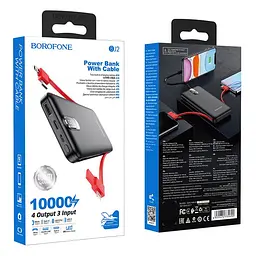 Зовнішній АКБ BOROFONE BJ2 Buena 10000 mAh з кабелями Lightning/Type-C/Micro - мініатюра 6