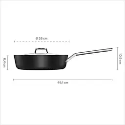 Сковорідка з кришкою Fiskars Taiten OPTIHEAT™, 26 см (1066949) - мініатюра 2