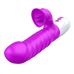 Вібратор для подвійної стимуляції Silicon, Vibrator 7 Function and Heating Mode, PURPLE Boss Series 63-00058 100166