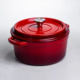 Кокотниця чавунна емальована 4,5 л, червоний Yongkang HP-FLG-4 RED - мініатюра 6
