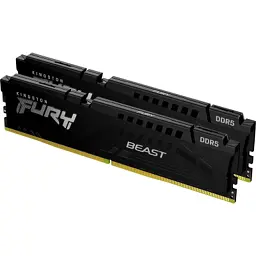 Модуль пам'яті для комп'ютера DDR5 16GB (2x8GB) 5200 MHz FURY Beast Black Kingston Fury (ex.HyperX) (KF552C40BBK2-16) - мініатюра 2