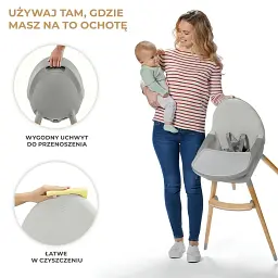 Стільчик для годування KinderKraft Fini 2 Grey - мініатюра 3