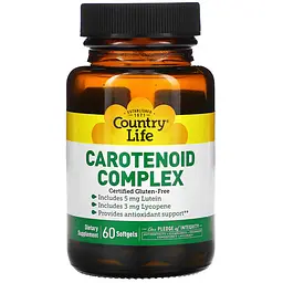 Натуральна добавка Country Life Carotenoid Complex, 60 капсул