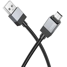 Дата кабель Hoco X110 Honorific USB to MicroUSB 2.4A 1 м Black - мініатюра 5