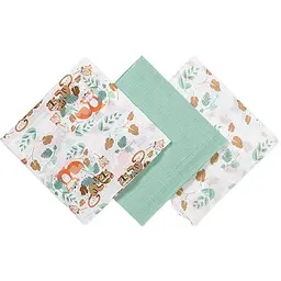 Пелюшки BabyOno муслинові бавовняні 70х70 см 3 шт. cалатові (348/12) - мініатюра 2