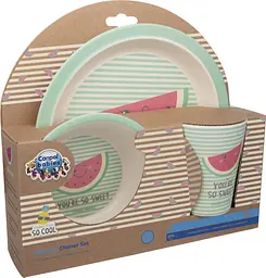 Комплект посуду Canpol babies So Cool Кавун, 3 елементи, бірюзовий з рожевим (9/226_pin) - мініатюра 2