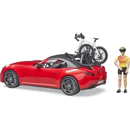 Набір іграшковий Bruder Автомобіль Roadster Bruder з велосипедом та фігуркою (03485) - мініатюра 2