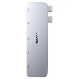 USB-Хаб Baseus UltraJoy Series 5-Port HUB Space Grey (USB-C*2 to USB-C 40Gbps*1+HDMI 4K@30Hz*1+USB3.0*3 (B00052801811-04) - миниатюра 4