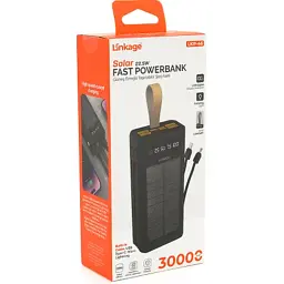 Батарея універсальна Linkage 30000mAh, Solar, 22.5W, cables Туре-С+Lighting, Black (LKP-46) - мініатюра 5