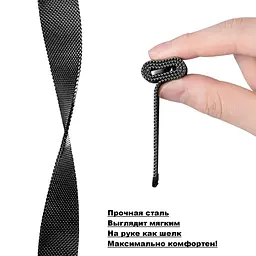 Ремінець BeWatch для Mobvoi TicWatch Pro 3/Huawei Watch GT 2 46мм/GT 2 Pro міланська петля 22мм сталевий Чорний (1020201) - мініатюра 3