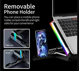 Охлаждающая подставка для ноутбука 15-17.3 дюймов Ice Coorel K9 RGB - мініатюра 4