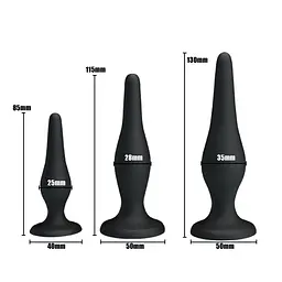Набір анальних пробок - Pretty Love Begginer's Mini Anal Kit Black - мініатюра 9