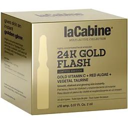 Высококонцентрированные ампулы La Cabine 24K Gold Flash с эффектом мгновенного сияния кожи лица 10х2 мл