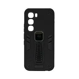 Чехол для Infinix Hot 60 Pro 4G, Proover, черный, с подставкой и магнитом, противоударный, ударопрочный, бронированный, панель-накладка, защита всего корпуса, термополиуретан (TPU) + поликарбонат (PC), ArmorStandart (ARM88682)