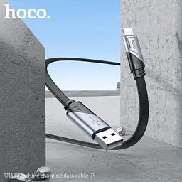 Кабель HOCO U119 Machine charging data cable iP 1,2m. чорний - мініатюра 5